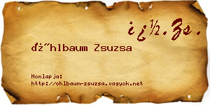 Öhlbaum Zsuzsa névjegykártya